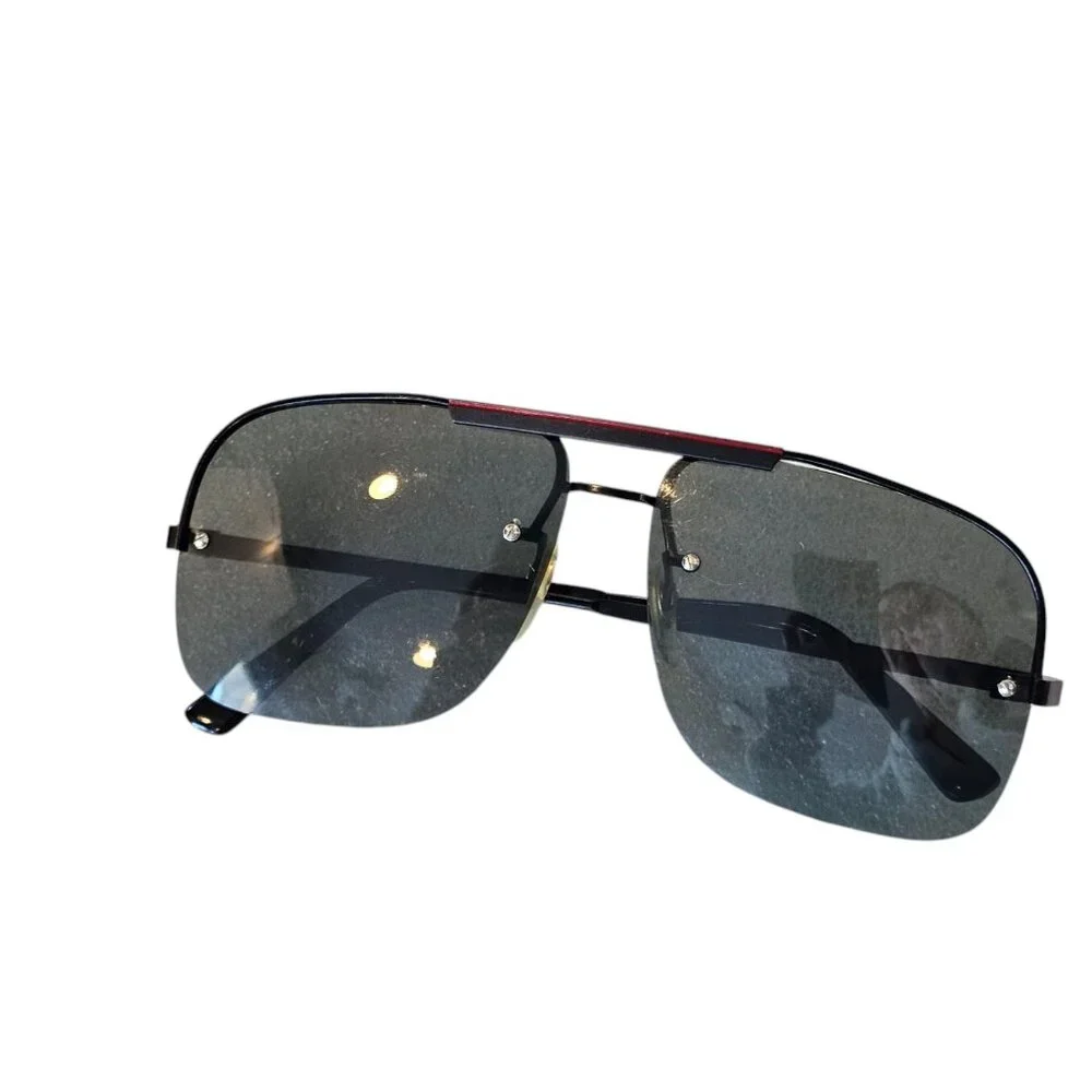 80s‎ Pilot Aviator Lifeguard Prop Sunglasses FRAMES ONLY Black Red Blurry Lenses